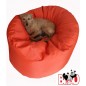 Le pouf rond orange Le pouf rond orange