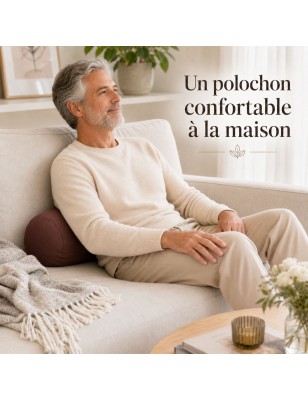 Coussin 2 en 1 marron en version polochon