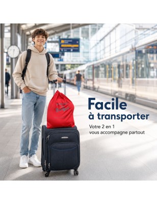 2 en 1 rouge Bigbao facile à transporter, accroché au bagage cabine
