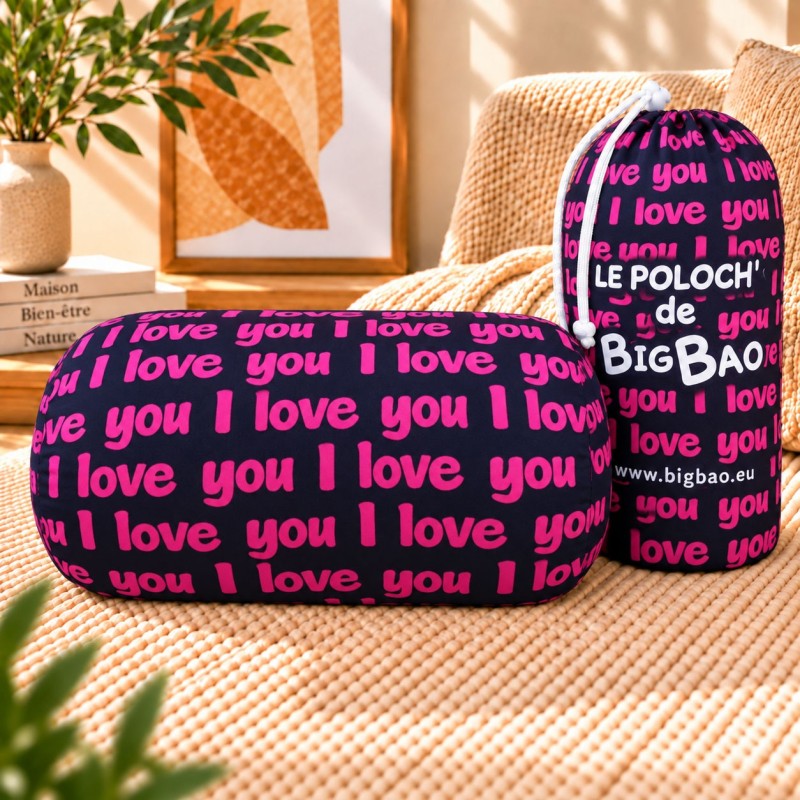 Poloch’ BIGBAO imprimé I Love You avec sac de transport et lavage – Fabriqué en France